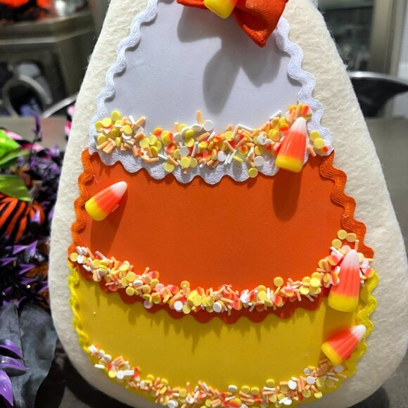 Handmade Sugar Cookie Candy Corn Wreath Attachment - Picture 2 of 2